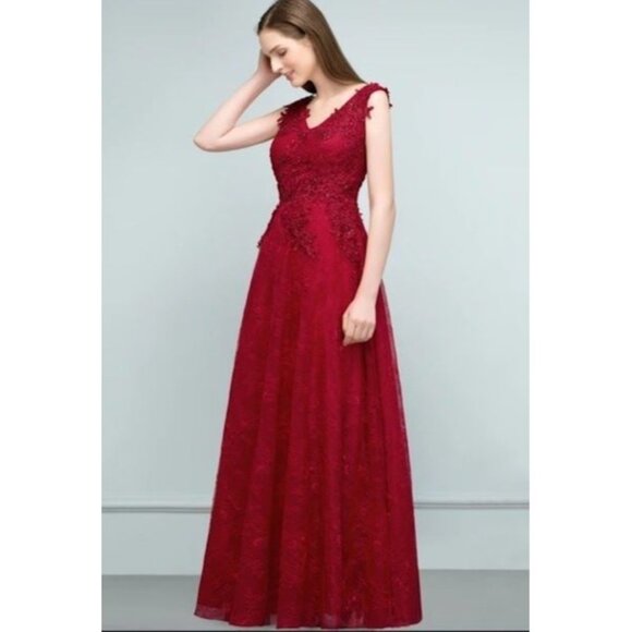 Babyonline Dress Dresses & Skirts - NWOT Baby Online DRESS Red Lace Dress 6